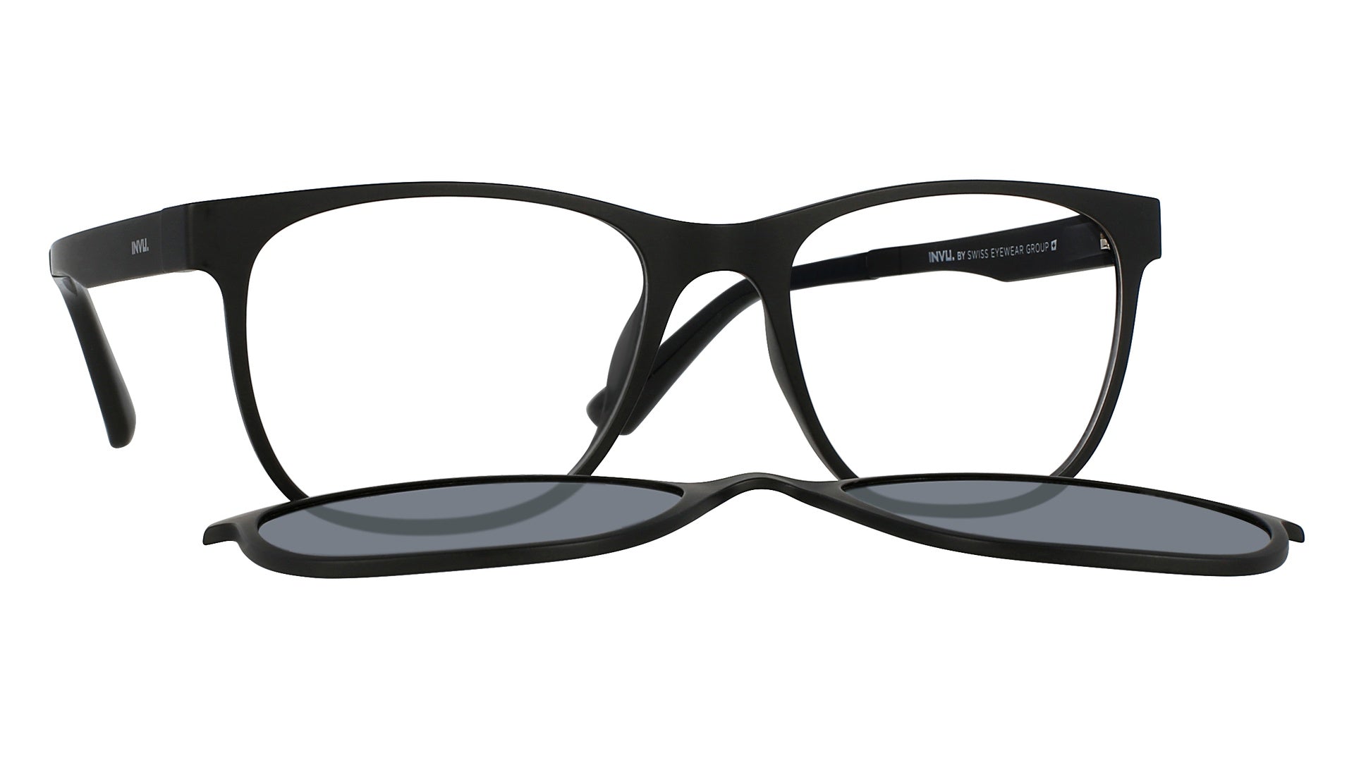 Lentes Optical Frames + ClipOn INVU Matt Black G4703A